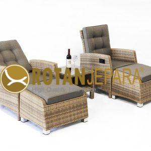 Barcelona Sunbed with Stool Set Bali Beach Club Resort Furniture