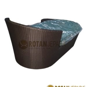 Brown Jifbw Woven Chaise Lounge Garden Furniture