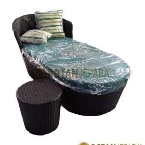 Brown Jifbw Woven Sunbed Hotel Garden Furniture