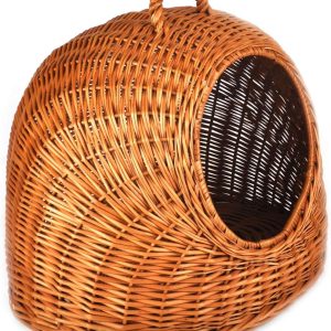 Custom Basket Cat House Lounger Cat Cave Wicker Transport Box Basket with Cushion Braided