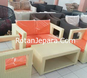 Kursi Apartemen kamar tamu set furniture rotan
