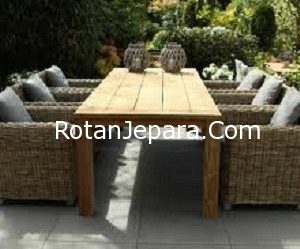 Kursi Makan Set Villa Kobo Grey Furniture Rotan