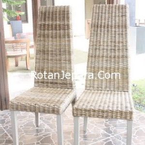 Kursi makan restoran kobo grey furniture rotan jepara
