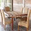 Kursi makan set anyaman rotan alam untuk cafe