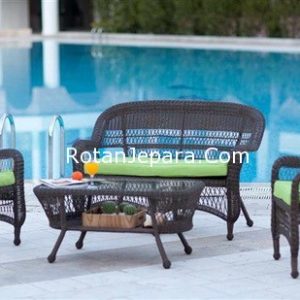 Kursi tamu rotan untuk teras kolam renang hotel