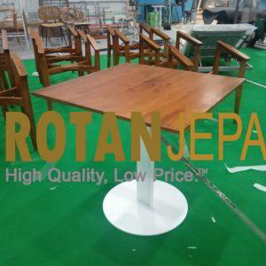 Covid 19 Teak Dining Iron Furniture