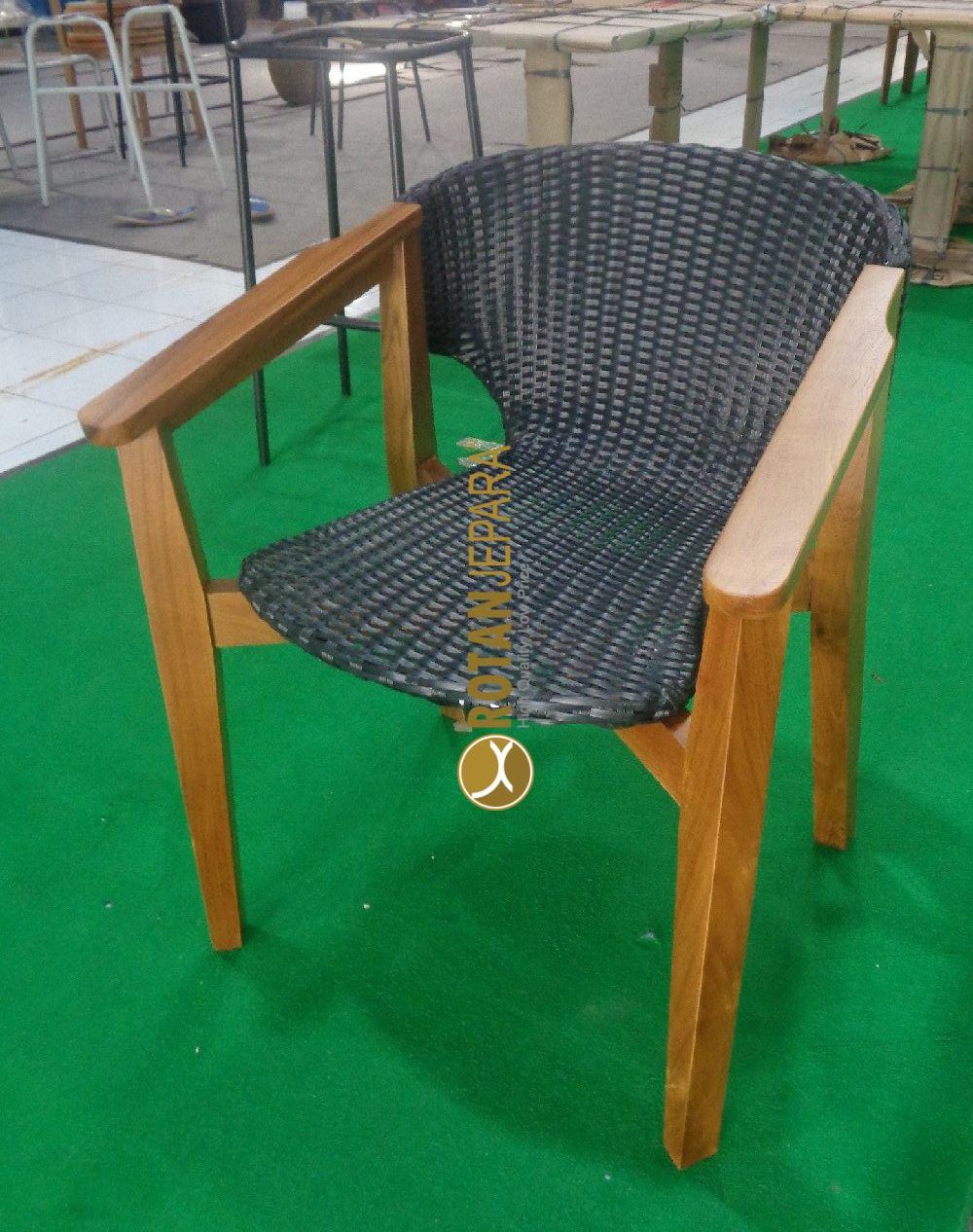 Dubai Teak Wicker Arm Chair Hotel Furniture