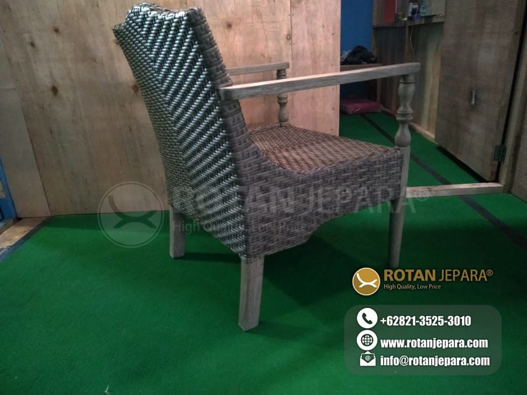 Jifbw Chat Teak Woven Arm Chair for Hotel