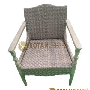 Jifbw Chat Teak Woven Arm Chair for Living Area Apartmen