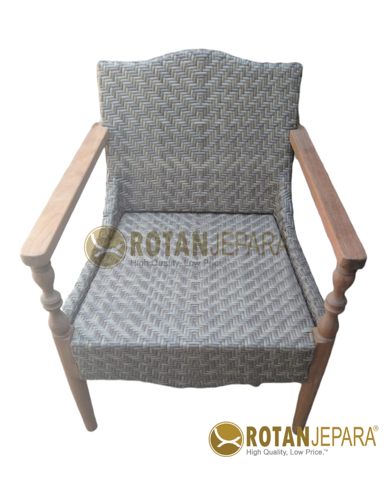 Jifbw Chat Teak Woven Arm Chair for Living Hotel Area