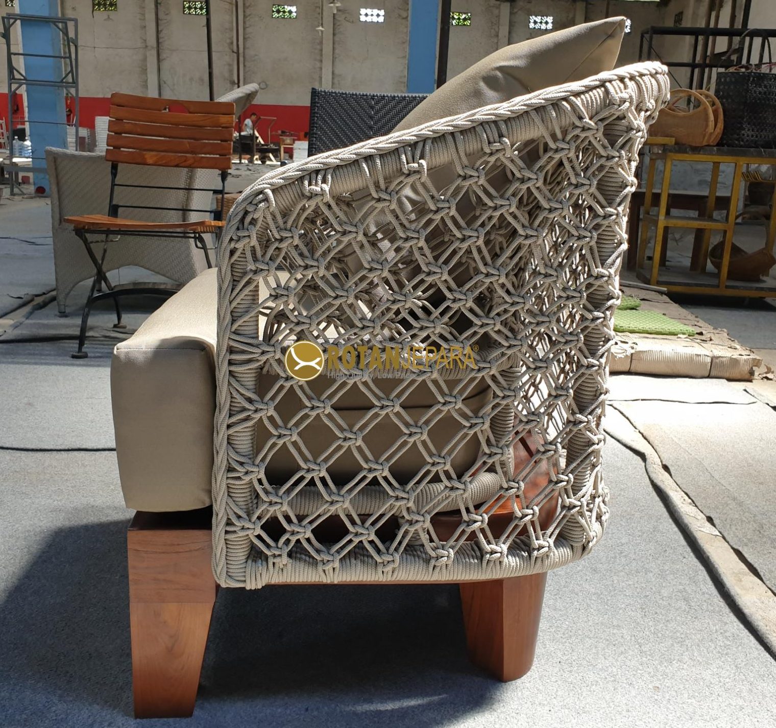 Elzer Chat Arm Chair Rope Luxurious for Patio Garden Meuble Beach Elzer Chat Arm Chair Rope Luxurious for Patio Garden Meuble Beach