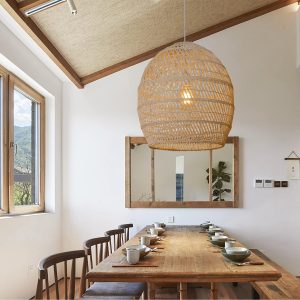 Pendant Ligh Wicker Chandelier Cafe Indoor Luxurious Apartement