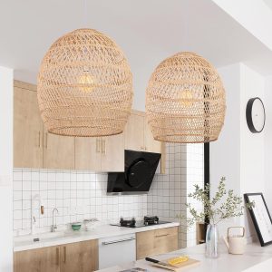Pendant Ligh Wicker Chandelier Cafe Indoor Luxurious Pavilium Home Decor