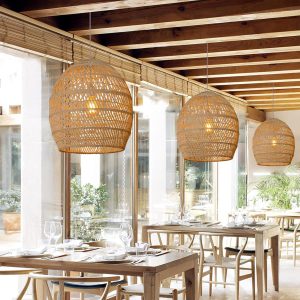 Pendant Ligh Wicker Chandelier Cafe Indoor Luxurious Resort Home Decor