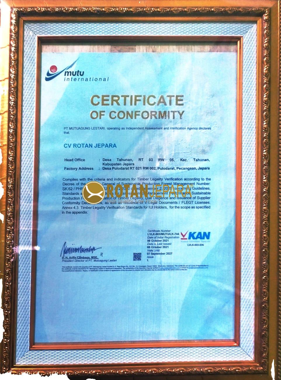 SVLK-Vilegal Certificate
