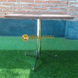 Gibran Rustic Teak Table Stainless Apartment Furniture