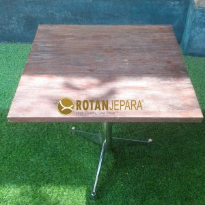 Gibran Rustic Teak Table Stainless Hotel Furniture
