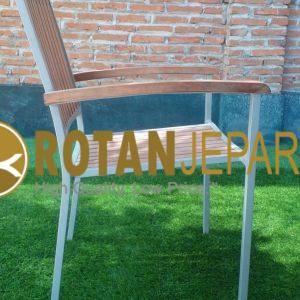 Prabowo Gemoy Arm Chair Aluminum Teak Furniture Outdoor Pavilion, hotel furniture, resort furniture, pavilion furniture, cafe furniture, teak furniture, aluminum furniture