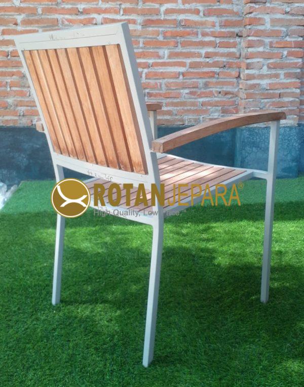Prabowo Gemoy Arm Chair Aluminum Teak Furniture Outdoor Resort