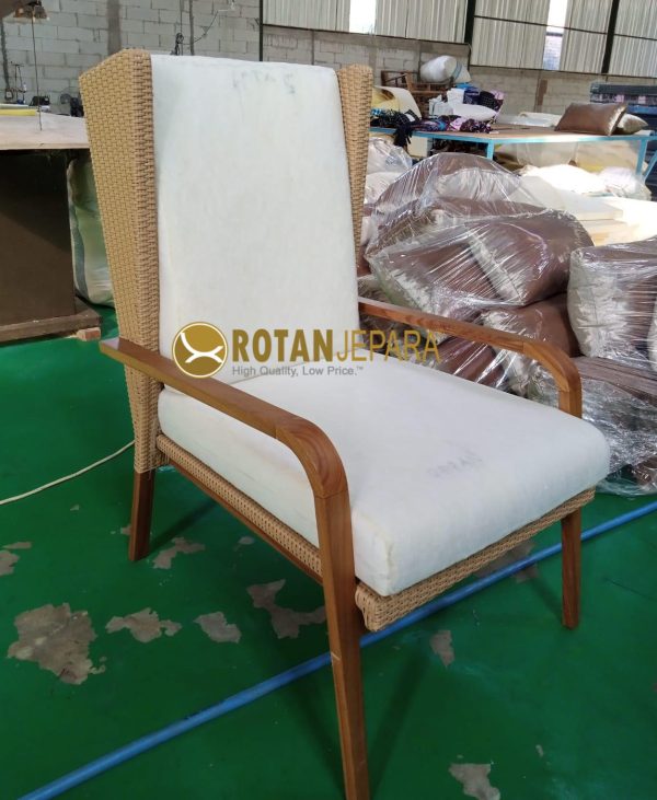 Prabu Teak Wicker High Lounge Chair Resort Furniture
