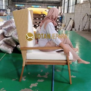Prabu Women Teak Wicker High Lounge Chair Pavilion Furniture