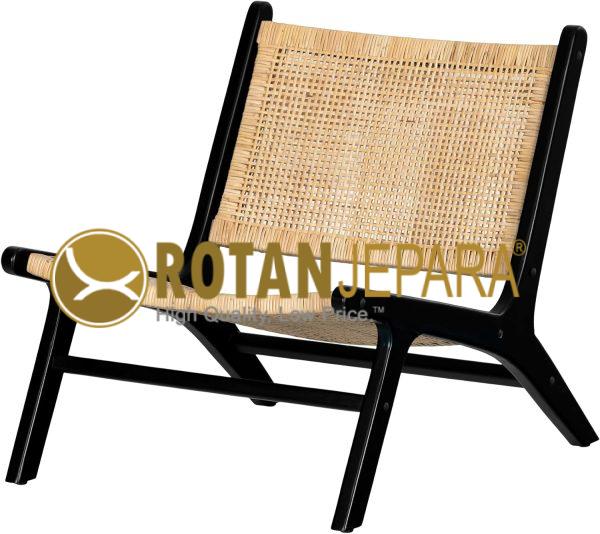 Black Rattan Chat Chair Beach Club Hotel Teak Furniture