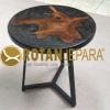 Black Resin Metal Side Table Furniture Beach Club Resort