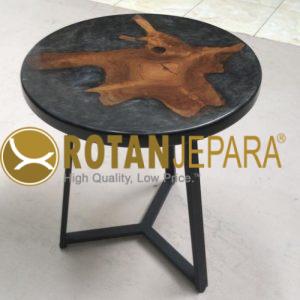 Black Resin Metal Side Table Furniture Beach Club Resort