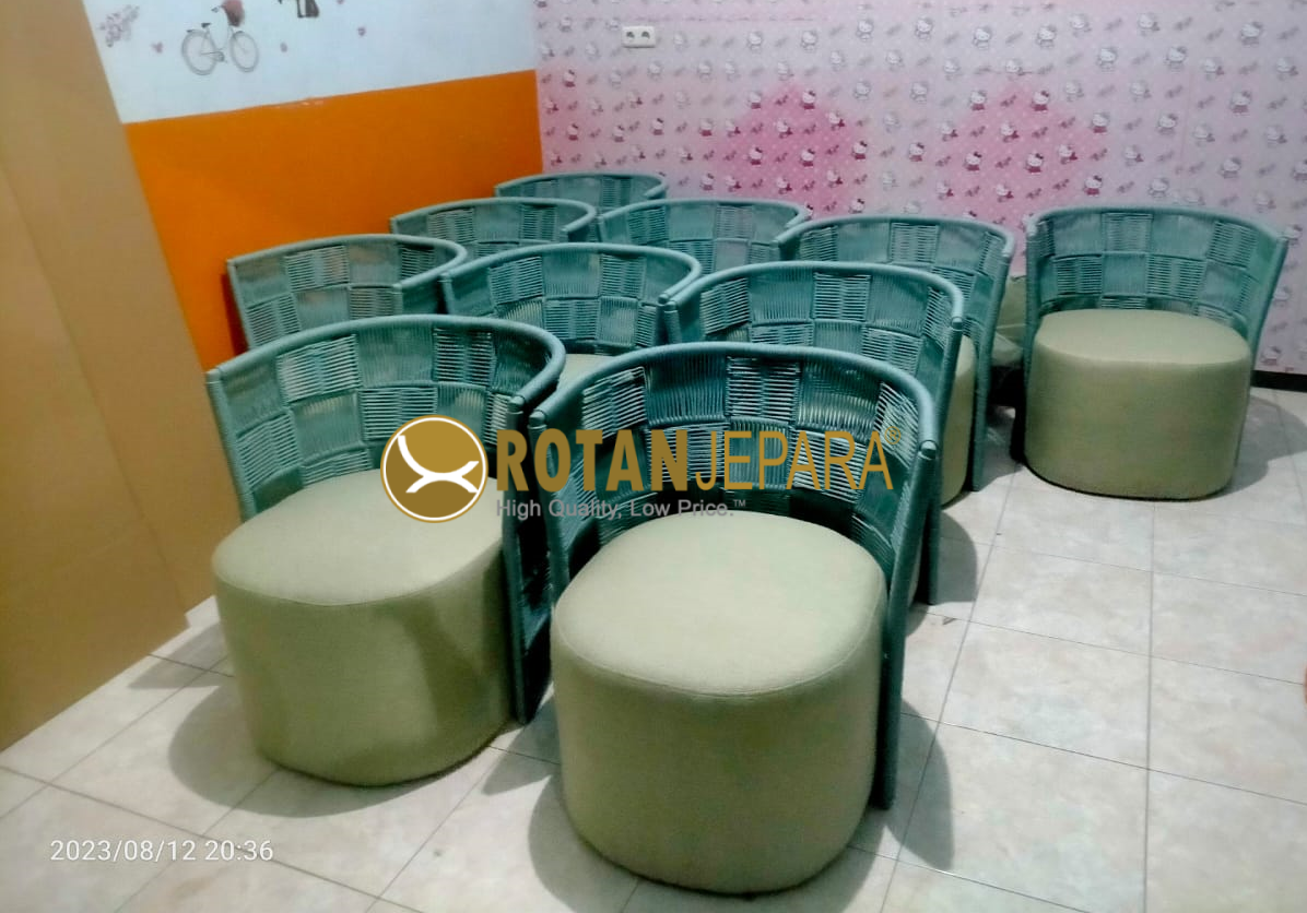 Blue Green Arm Chair Rope Aluminum Resto Beach Club Furniture Blue Green Arm Chair Rope Aluminum Resto Beach Club Furniture