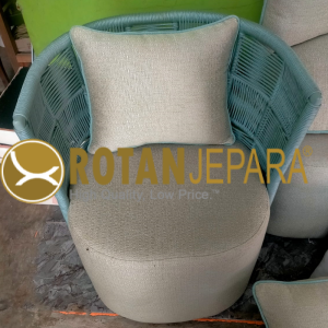 Blue Green Arm Chair Rope Beach Club Furniture Outdoor