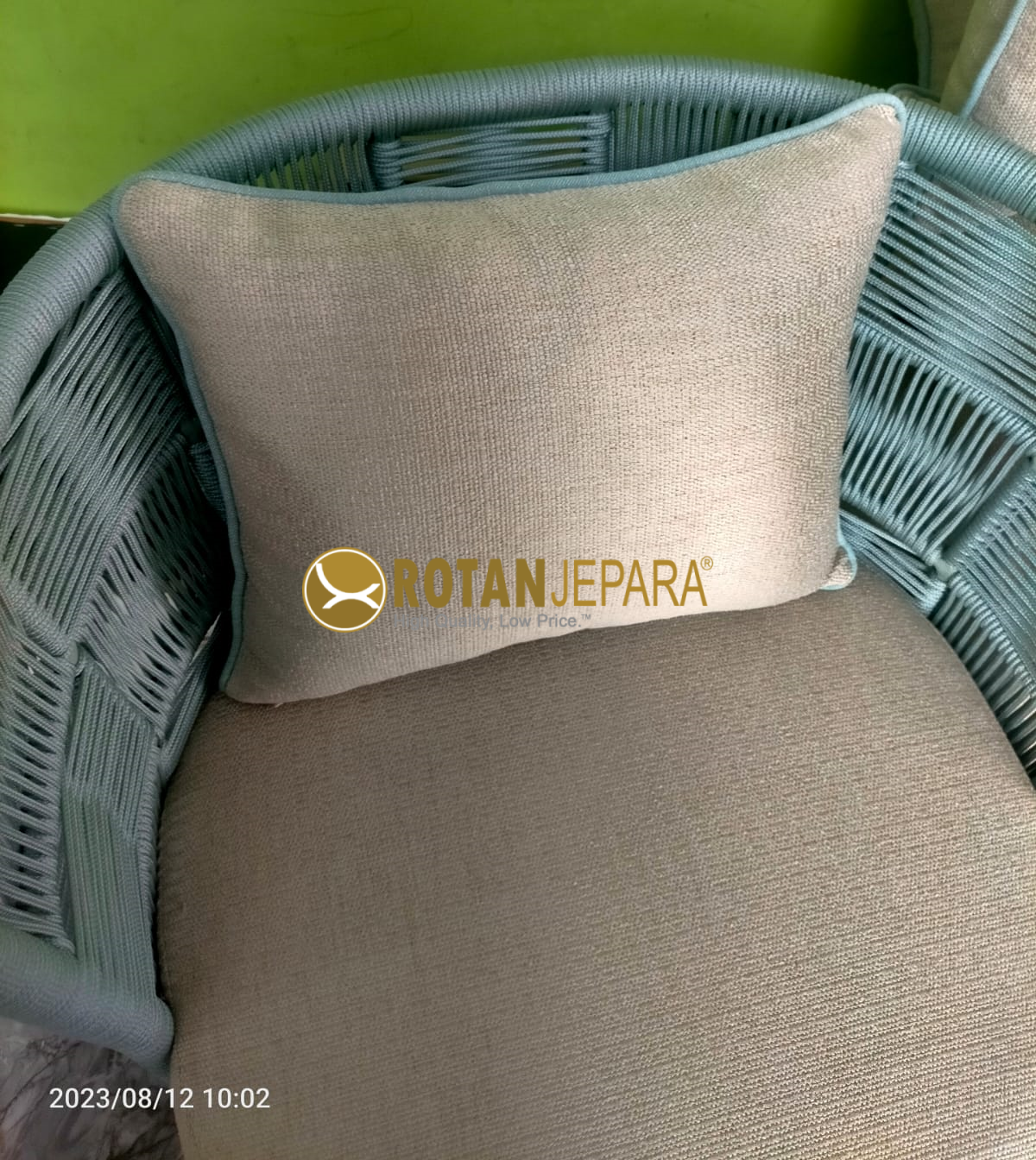 Blue Green Arm Chair Rope Cafe Beach Club Furniture Blue Green Arm Chair Rope Cafe Beach Club Furniture