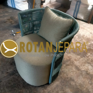 Blue Green Patio Arm Chair Rope Resort Club Furniture