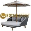 PRAGIB Daybed Wicker Outdoor Hotel Patio Beach Club Collection
