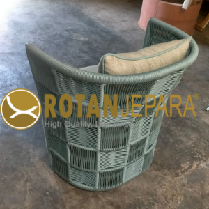Patio Blue Green Arm Chair Rope Beach Club Furniture Outdoor