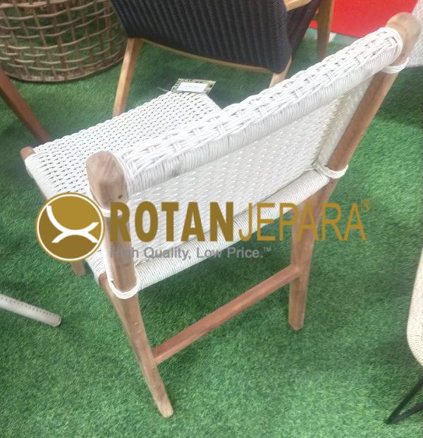 Lession Teak Wicker Side Chair for Beach Club Bali Furniture Project