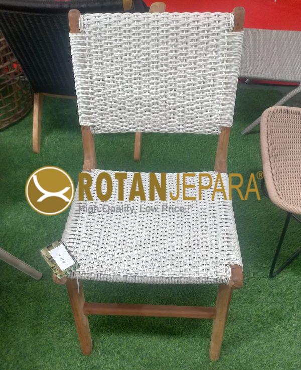 Lession Teak Wicker Side Chair for Beach Club Hotel Furniture Project