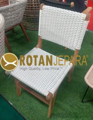 Lession Teak Wicker Side Chair for Beach Club Villa Furniture Project