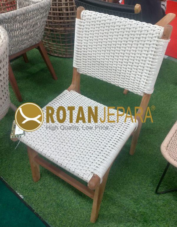Lession Teak Wicker Side Chair for Beach Club Villa Furniture Project