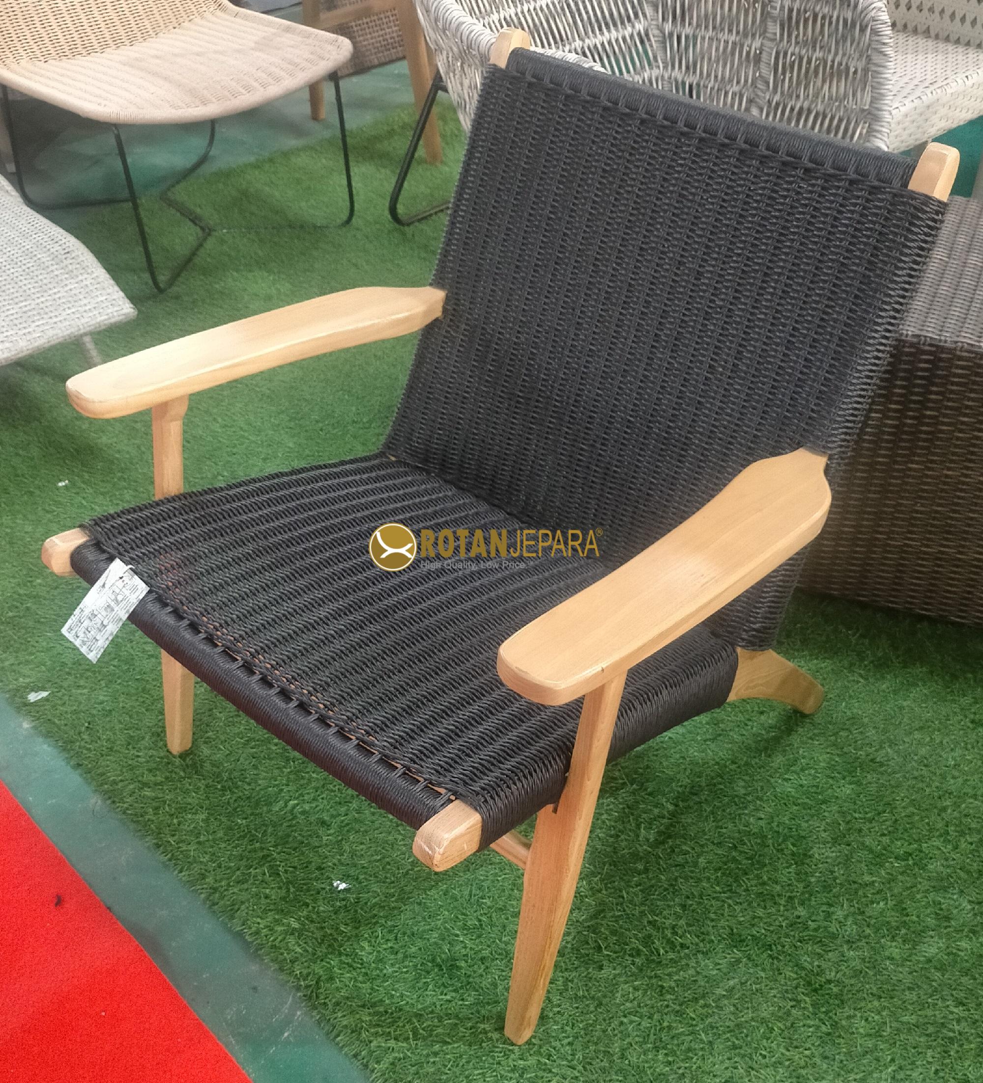 Prabowo Gemoy Woven Chair Teak Twist Furniture Hotel Custom Black Prabowo Gemoy Woven Chair Teak Twist Furniture Hotel Custom Black