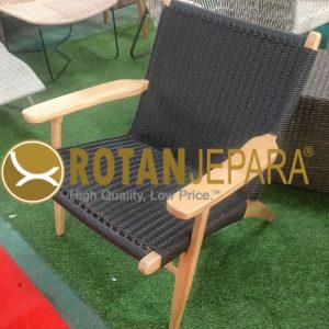 Prabowo Gemoy Woven Chair Teak Twist Furniture Hotel Custom Black