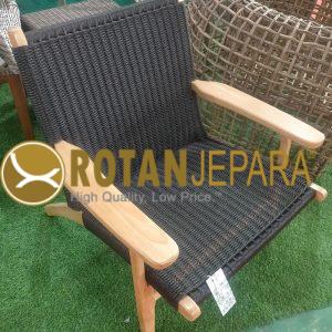 Prabowo Gemoy Woven Club Chair Teak Twist Wicker Furniture Hotel Custom