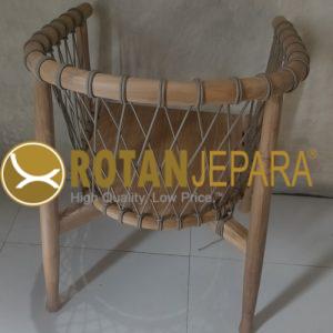 Romansa Kursi Tangan Jati Anyaman Rope Mebel Ruang Makan Apartemen