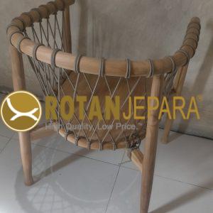 Romansa Kursi Tangan Jati Anyaman Rope Mebel Ruang Makan Resort