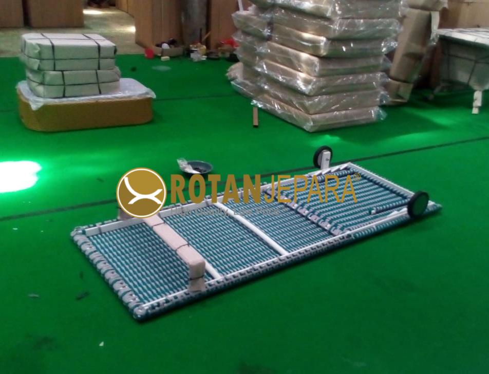 Blue Memo Sunbed Rope Aluminum Untuk Kolam Renang Hotel Blue Memo Sunbed Rope Aluminum Untuk Kolam Renang Hotel