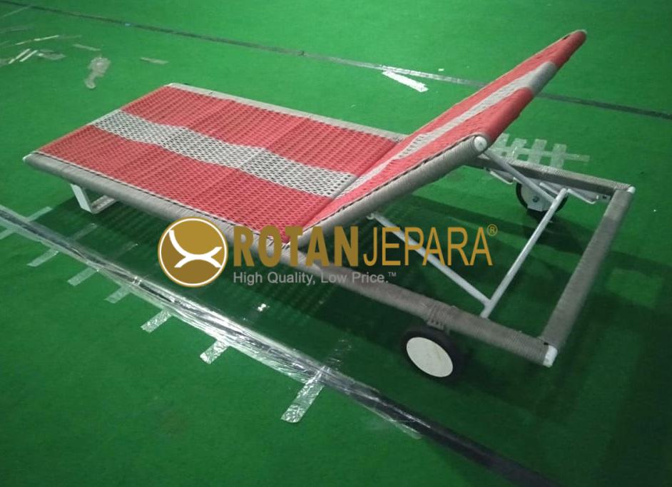Red Memo Sunbed Rope Aluminum Untuk Kolam Renang Beach Club Bali Red Memo Sunbed Rope Aluminum Untuk Kolam Renang Beach Club Bali