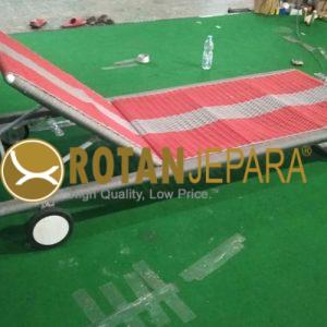 Red Memo Sunbed Rope Aluminum Untuk Kolam Renang Hotel