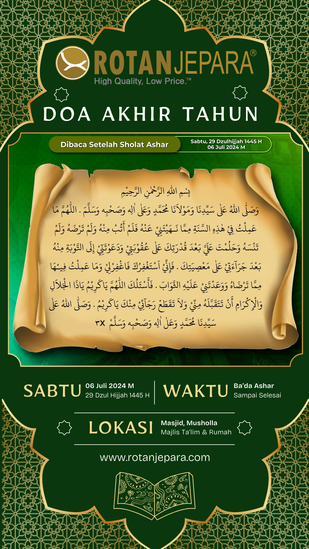 Doa Akhir Tahun Rotan Jepara