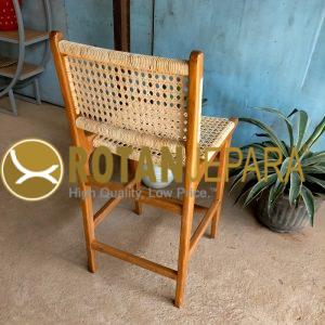 Teak Chicken Eye Rattan Bar Chair Apartemen Furniture
