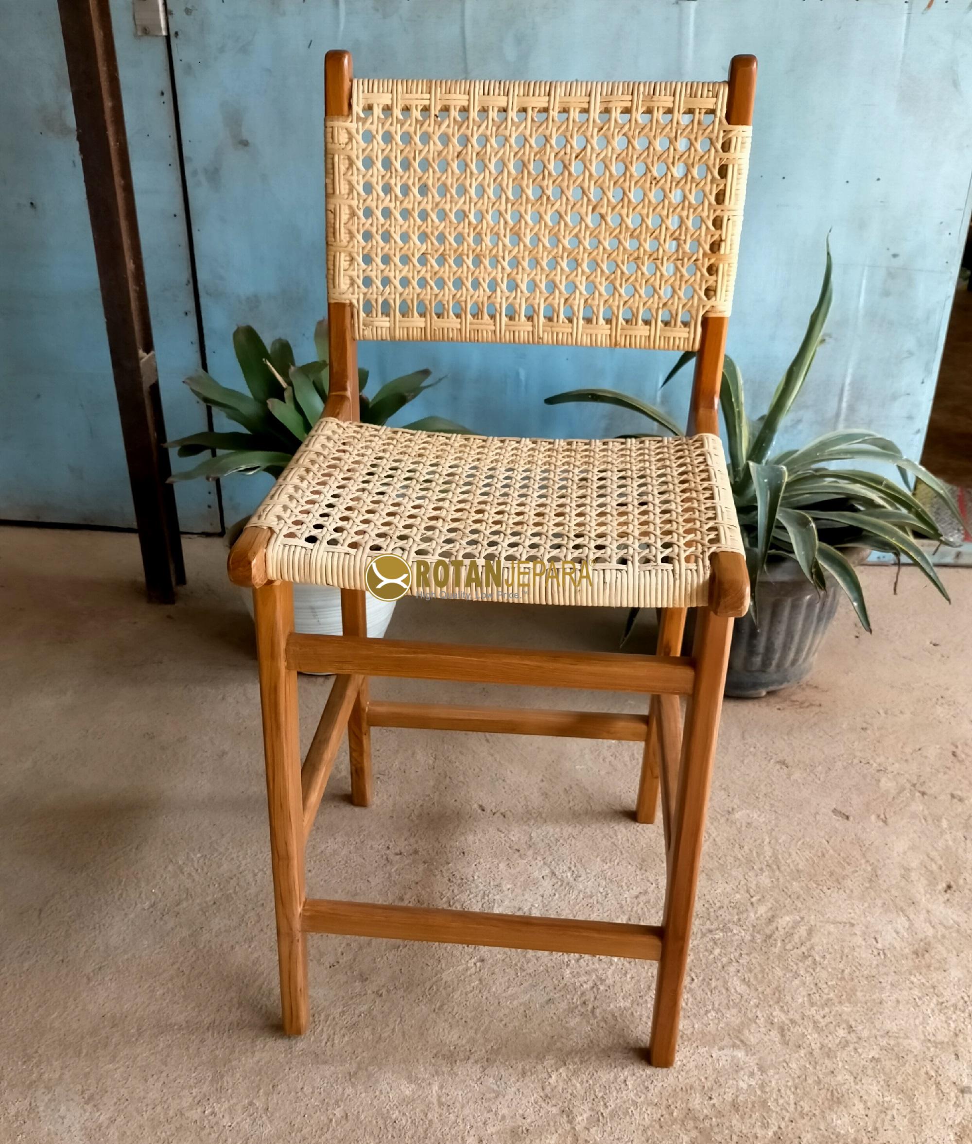 Teak Chicken Eye Rattan Bar Chair Cafe Furniture Teak Chicken Eye Rattan Bar Chair Cafe Furniture