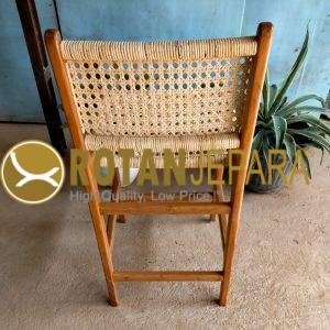 Teak Chicken Eye Rattan Bar Chair Resto Furniture